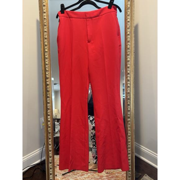NWT Zara Flared Leg Red Trousers, M - Picture 1 of 10
